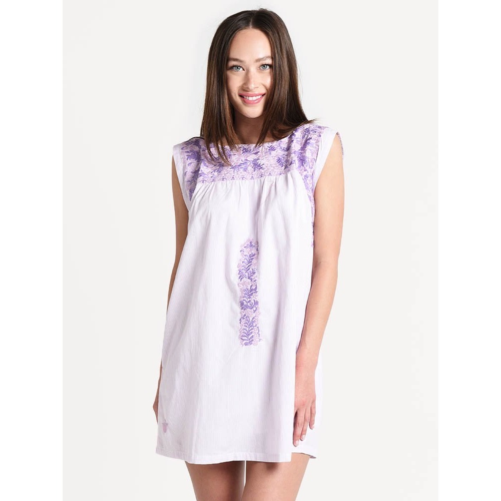 J. Marie‎ Isabel Embroidered Shift Dress Lavender Size Small